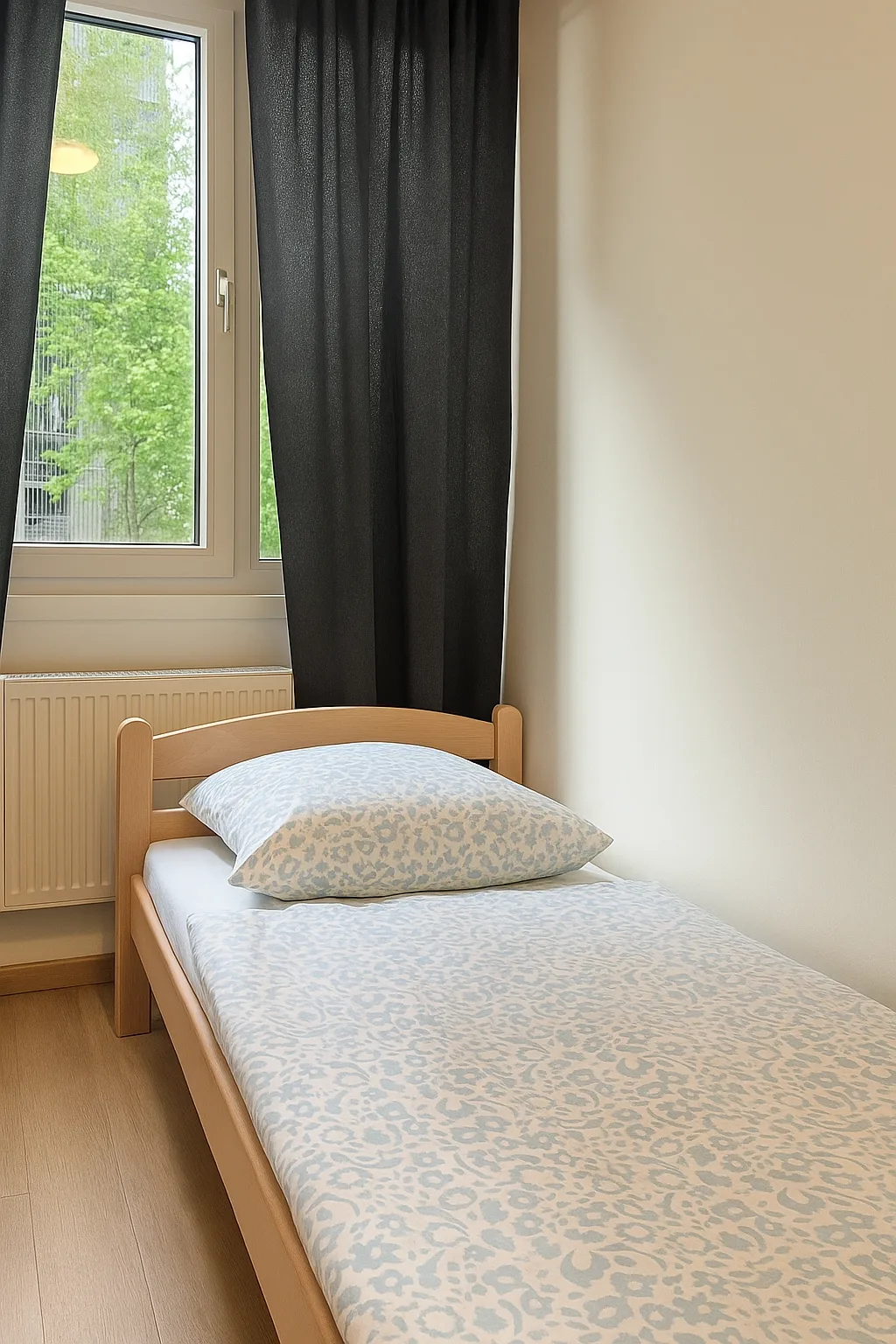 Frisch bezogenes Bett im NonStop Home München